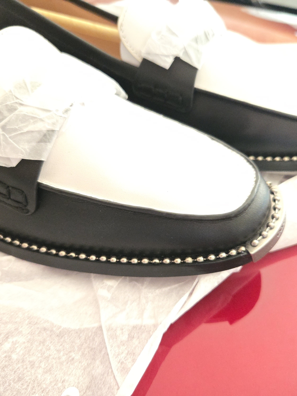 Coach Studded Nelli Loafers Black & White US 8 NWT